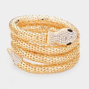 CRYSTAL EMBELLISHED SNAKE BRACELET